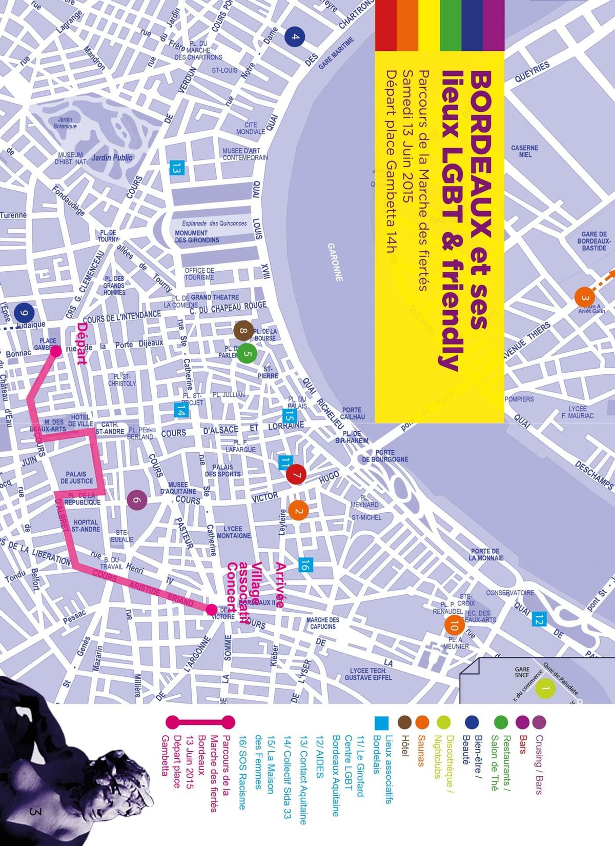 mapa Bordeaux gejów mapie