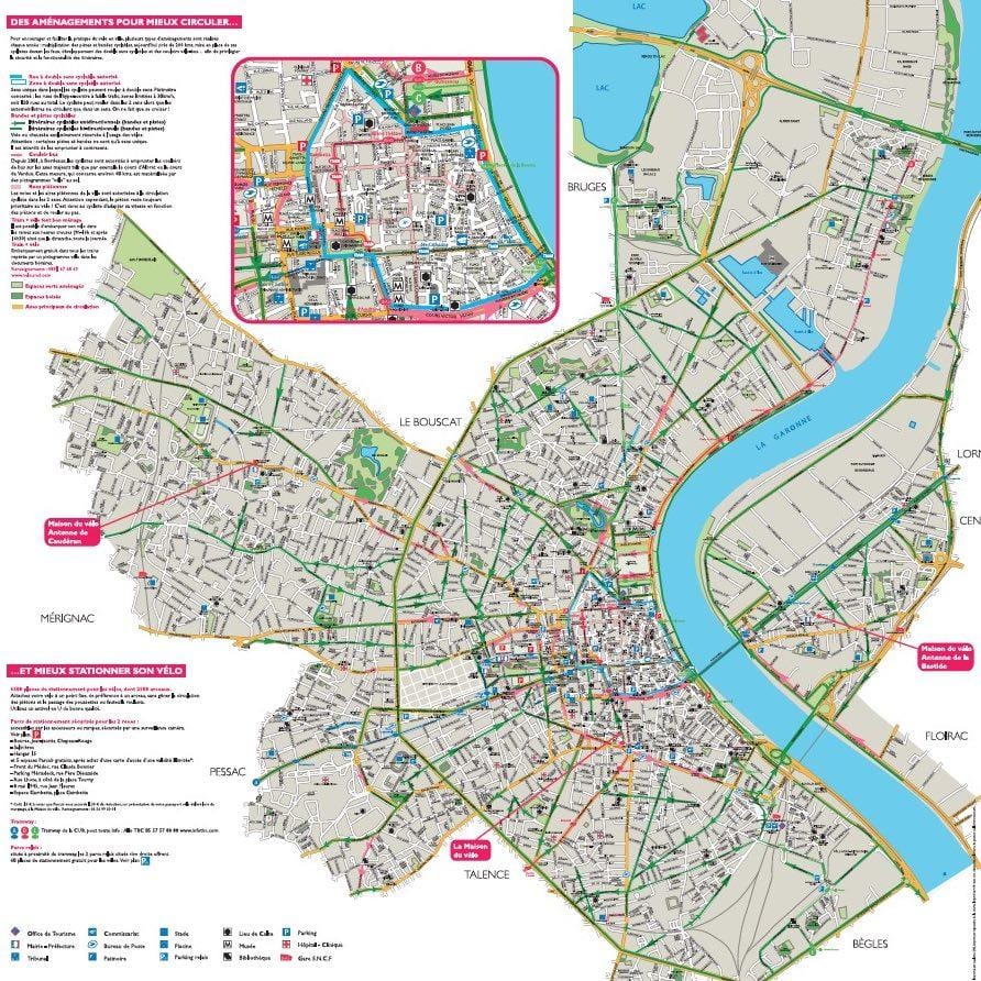 mapa Bordeaux rower