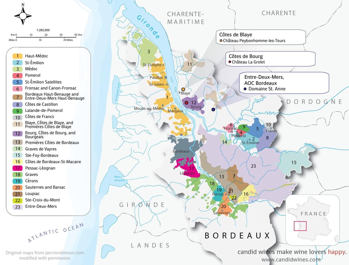 mapa Bordeaux