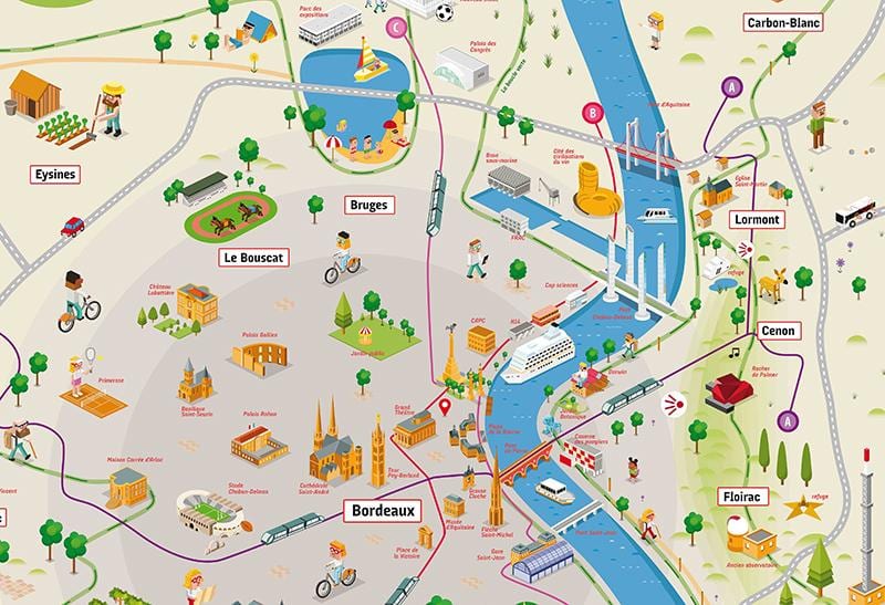 Bordeaux i okolice mapa