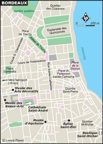 mapa Bordeaux ogród