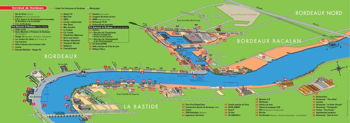 mapa portu Bordeaux 