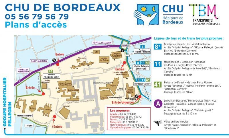 mapę szpital Bordeaux