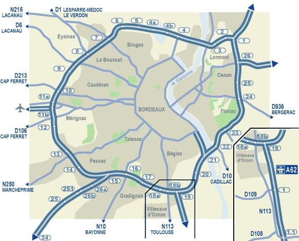 Bordeaux "mapy drogowej"
