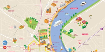 Mapa atrakcją Bordeaux