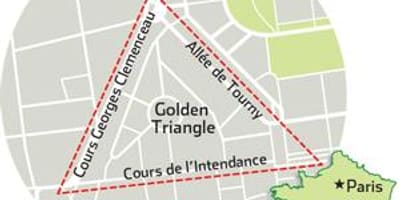 Mapa złoty trójkąt Bordeaux 