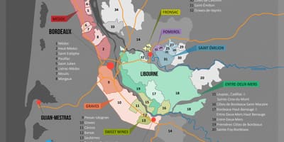 Bordeaux wino mapa kraju