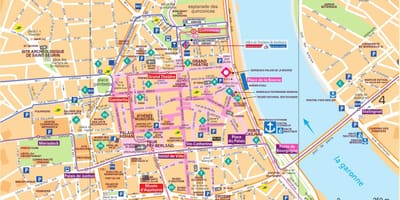 Ulice miasta, mapę miasta Bordeaux