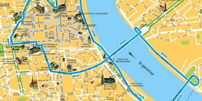 Mapa miasta Bordeaux, Francja