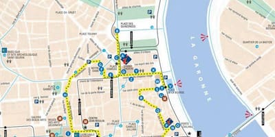 Mapa Bordeaux piesza wycieczka
