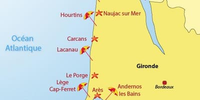 Mapa plaża Bordeaux