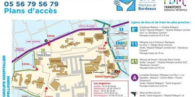 Mapę szpital Bordeaux