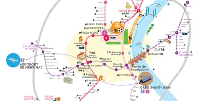 Bordeaux transportu publicznego mapie