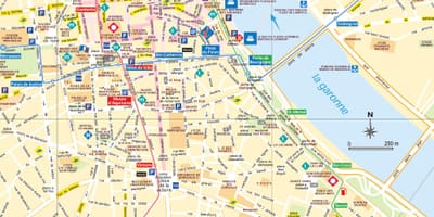 Mapa ulic Bordeaux, Francja