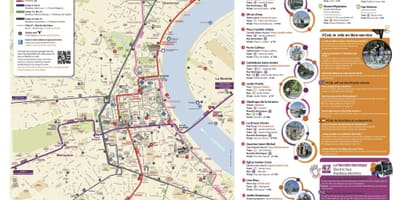 Bordeaux turystyczną mapę w formacie PDF